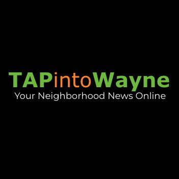 "Tap Into Wayne: Your Neighborhood News Online" logo against black background