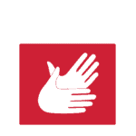 "Contact Us" icon with hands