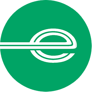 Graphic: Enterprise logo with just the letter "e" in lowercase on green background